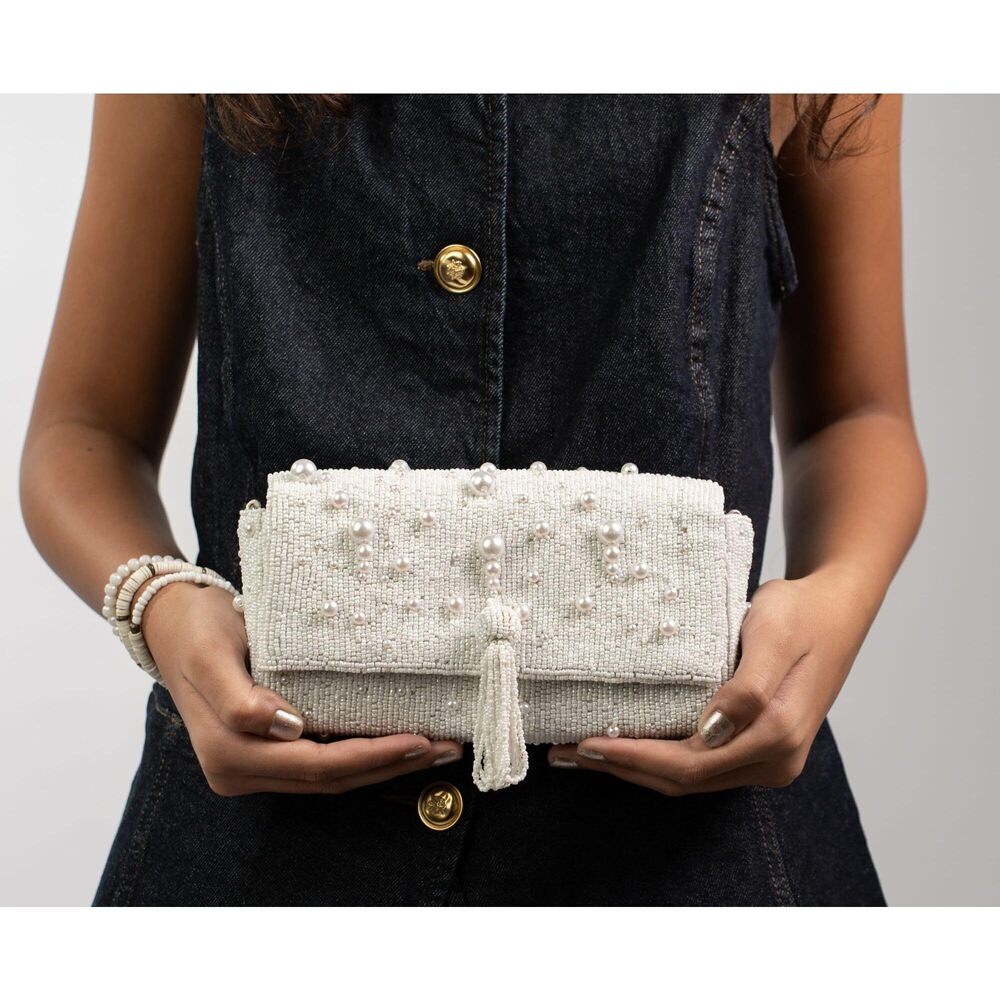 1942 Clutch - Moonlit Elegance Clutch | Purses Elegant Evening Bag - Picture 3 of 9